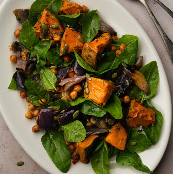 Roasted Sweet Potato and Chickpea Salad (GF, Veg., V, NF)